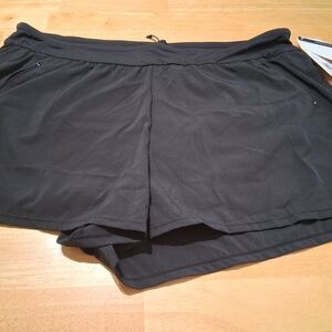 Beach House Women 22W Black Swim Shorts W/Pocket New